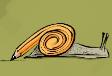 Illustration of snail pencil