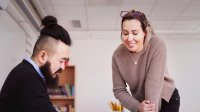 Photo of two teachers talking