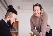 Photo of two teachers talking