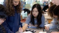 Photo of high school students working in group