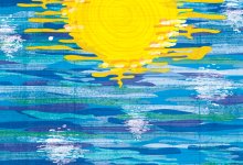 Illustration of sun and water