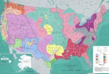 Map showing distribution of Native American tribes before colonization