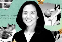 A photo collage featuring Angela Duckworth