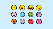 Illustration of different emojis displaying emotion