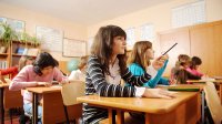 Engaged students at work in a classroom