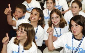 Photo of 5th graders on Space Day at the Smithsonian's National Air and Space Museum