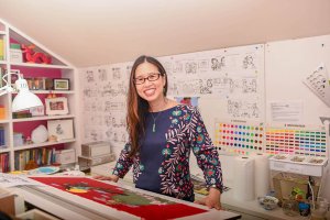 Portrait of Grace Lin in her studio