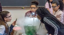 Middle school girls participate in a science investigation