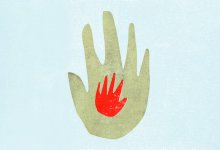 Illustration of small hand inside larger hand