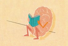 Illustration of brain relaxing and reading