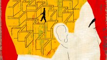 Illustration of a person contemplating a maze it their head