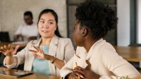 Photo of two teachers talking