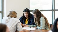 Photo of high school students working in a group