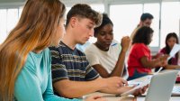 Photo of high school students working in a group