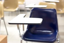 Photo of empty school desk