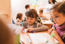 Photo of elementary students drawing