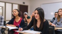 High school students in classroom