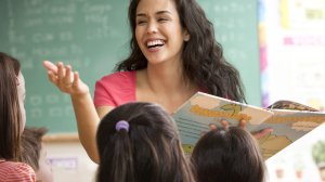 Teacher reading to students